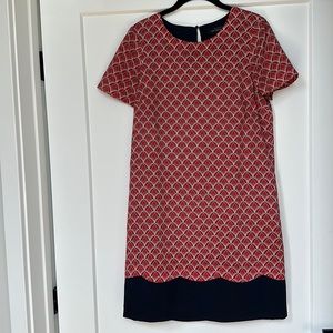 The Limited Printed Dress with Scalloped Detail